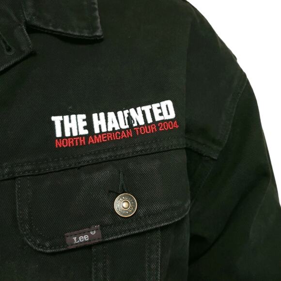 THE HAUNTED Tour 2004 black denim jeans jacket heavy thrash death metal band XL - Picture 8 of 8